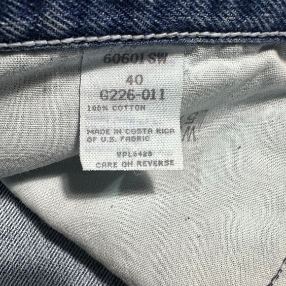 Vintage Wrangler Blue Denim Baggy Jean Shorts Mens 40" Skater Medium Wash Jorts - Picture 4 of 4